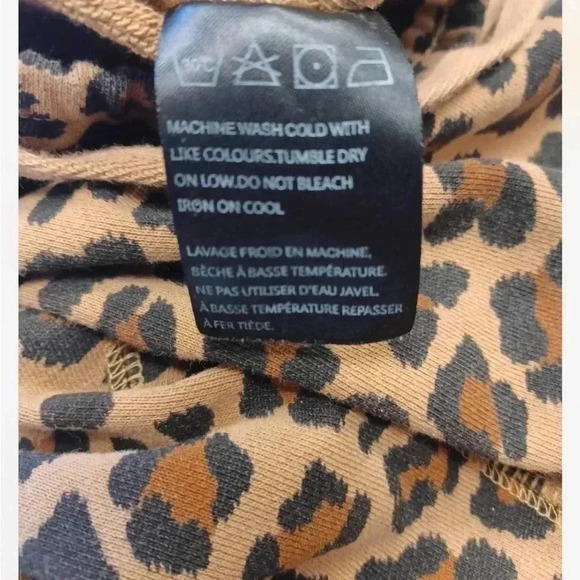 Poppy & Peonies Cheetah Print Cropped Joggers Sweat Pants Size Small - Picture 9 of 11